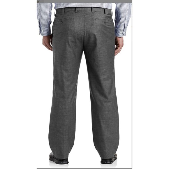 Shaquille O’Neal XLG Gray Plaid Men's Stretch Classic Fit Suit Pants 46W-32L - Picture 2 of 12